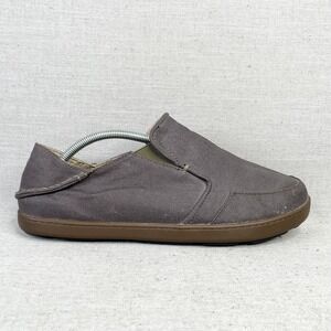 Olukai Mens 11.5M Nohea Canvas Loafer Shoes Brown Slip On Sneaker Comfort Casual